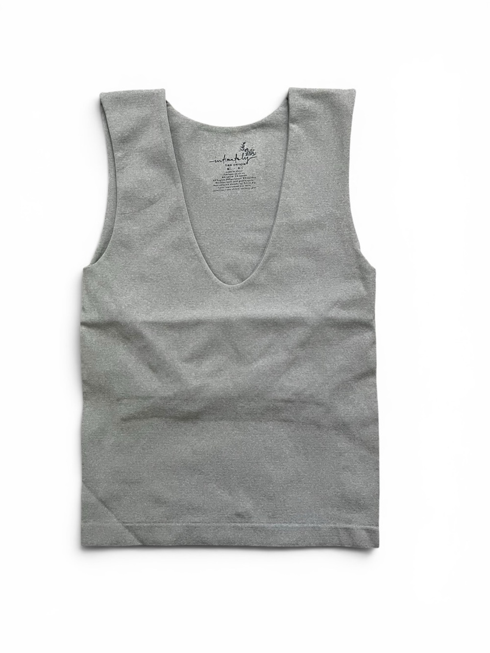 Free People Clean Lines Muscle Cami NWT Heather Grey Seamless - Picture 2 of 5